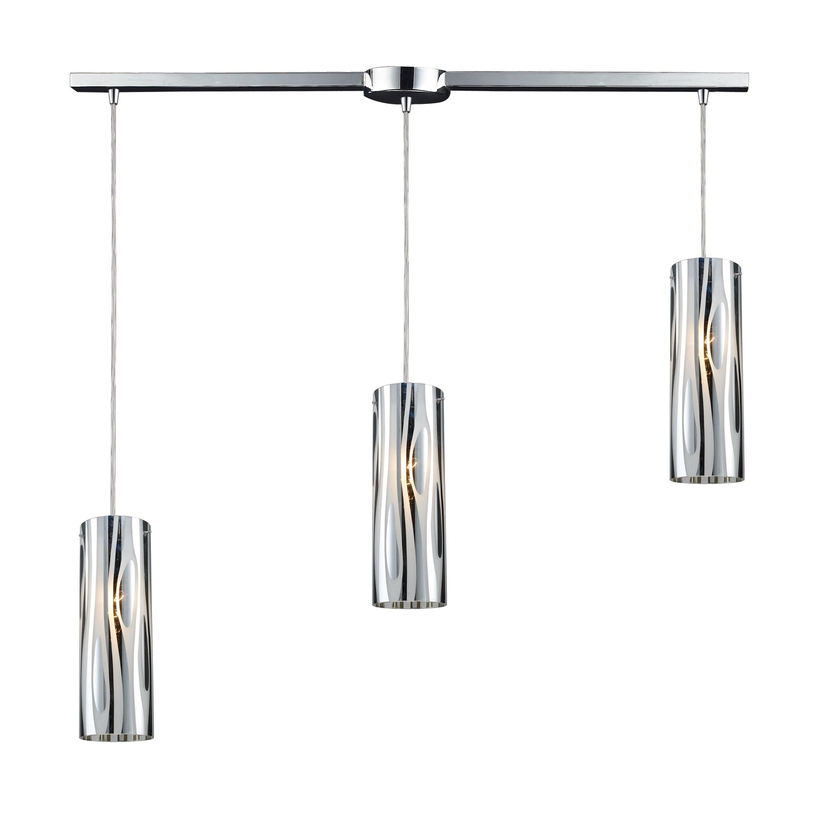 Chromia 36'' Wide 3-Light Slim Linear Pendant - Polished Chrome