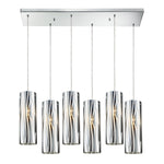 Chromia 30'' Wide 6-Light Rectangular Pendant - Polished Chrome