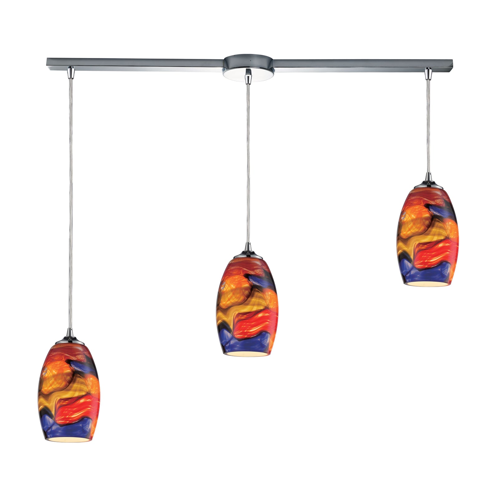 Surrealist 36'' Wide 3-Light Slim Linear Pendant - Polished Chrome