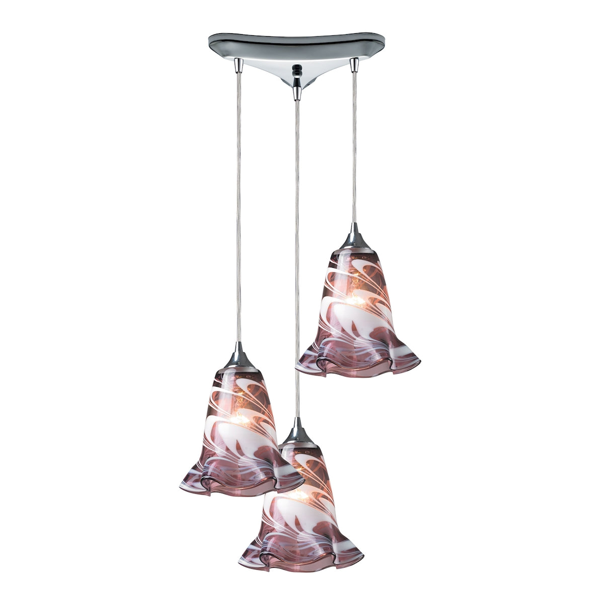 Vestido 14'' Wide 3-Light Triangular Pendant - Polished Chrome