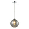 Watersphere 10'' Wide 1-Light Pendant - Polished Chrome with Smoke