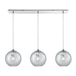 Watersphere 36'' Wide 3-Light Linear Pendant - Polished Chrome with Clear