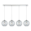 Watersphere 46'' Wide 4-Light Linear Pendant - Polished Chrome with Clear