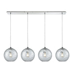 Watersphere 46'' Wide 4-Light Linear Pendant - Polished Chrome with Clear