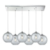 Watersphere 30'' Wide 6-Light Rectangular Pendant - Polished Chrome with Clear