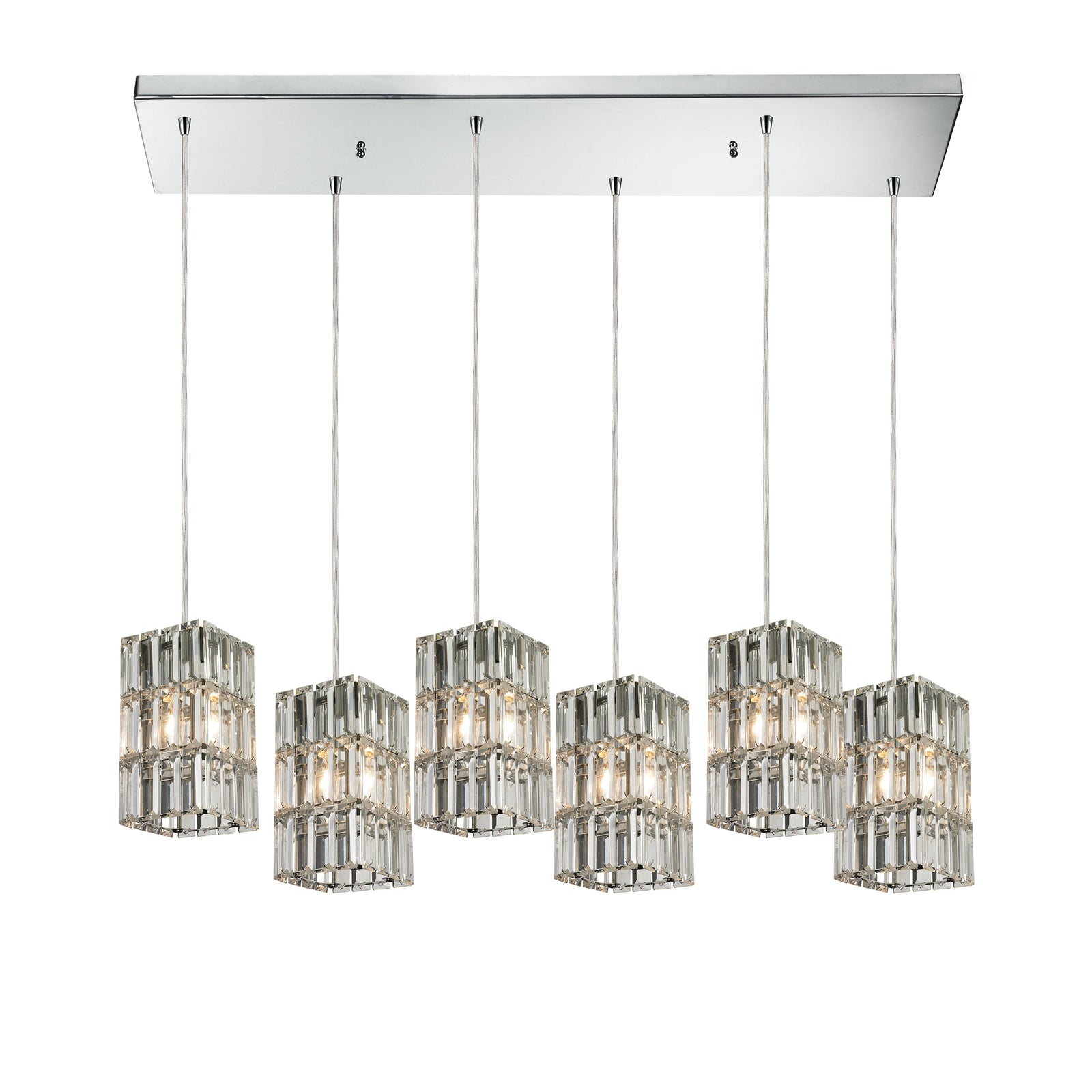 Cynthia 30'' Wide 6-Light Rectangular Pendant - Polished Chrome