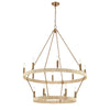 Abaca 36'' Wide 14-Light Chandelier - Satin Brass