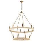 Abaca 36'' Wide 14-Light Chandelier - Satin Brass