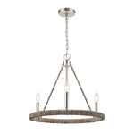 Abaca 20'' Wide 3-Light Chandelier - Polished Nickel