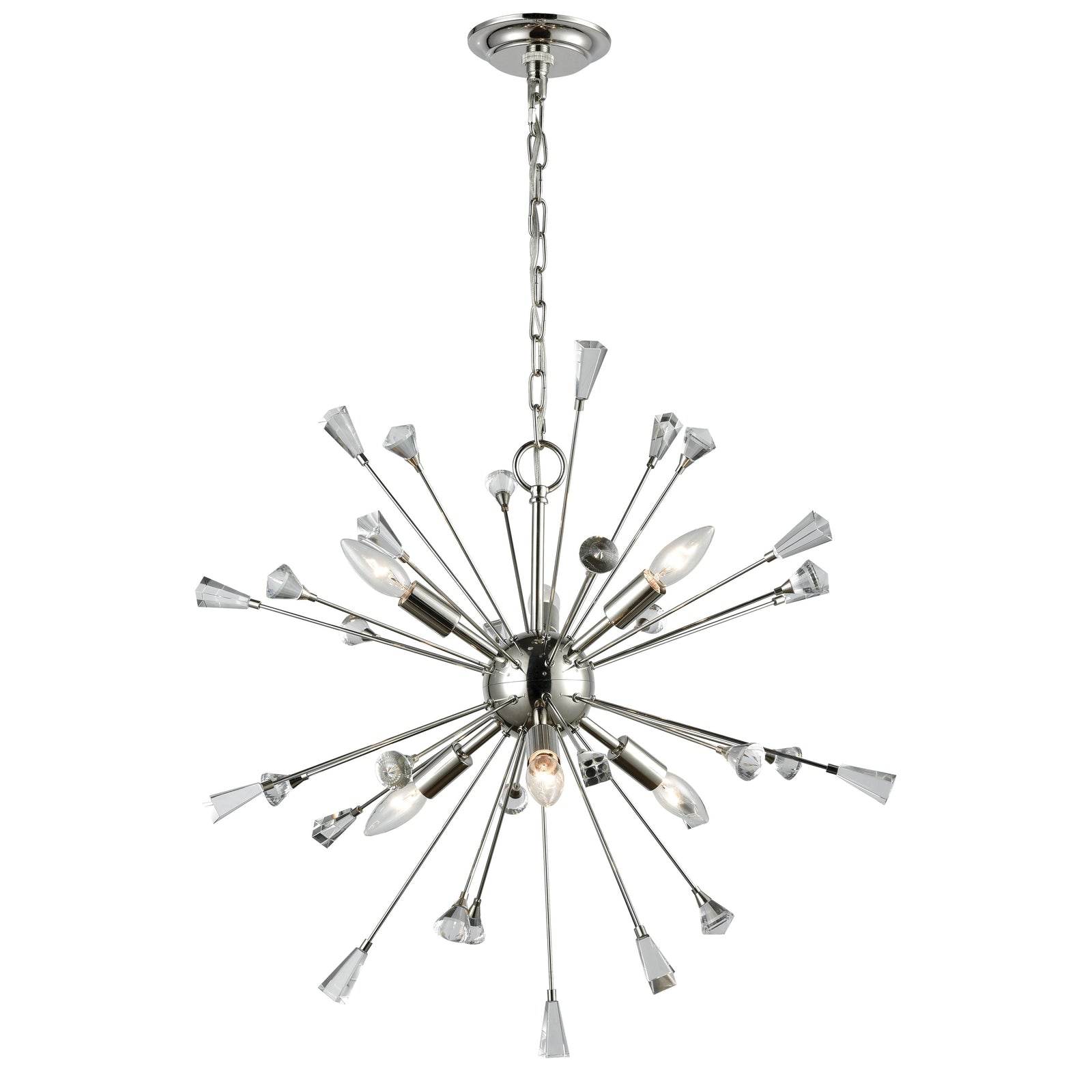 Sprigny 25'' Wide 6-Light Chandelier - Polished Nickel