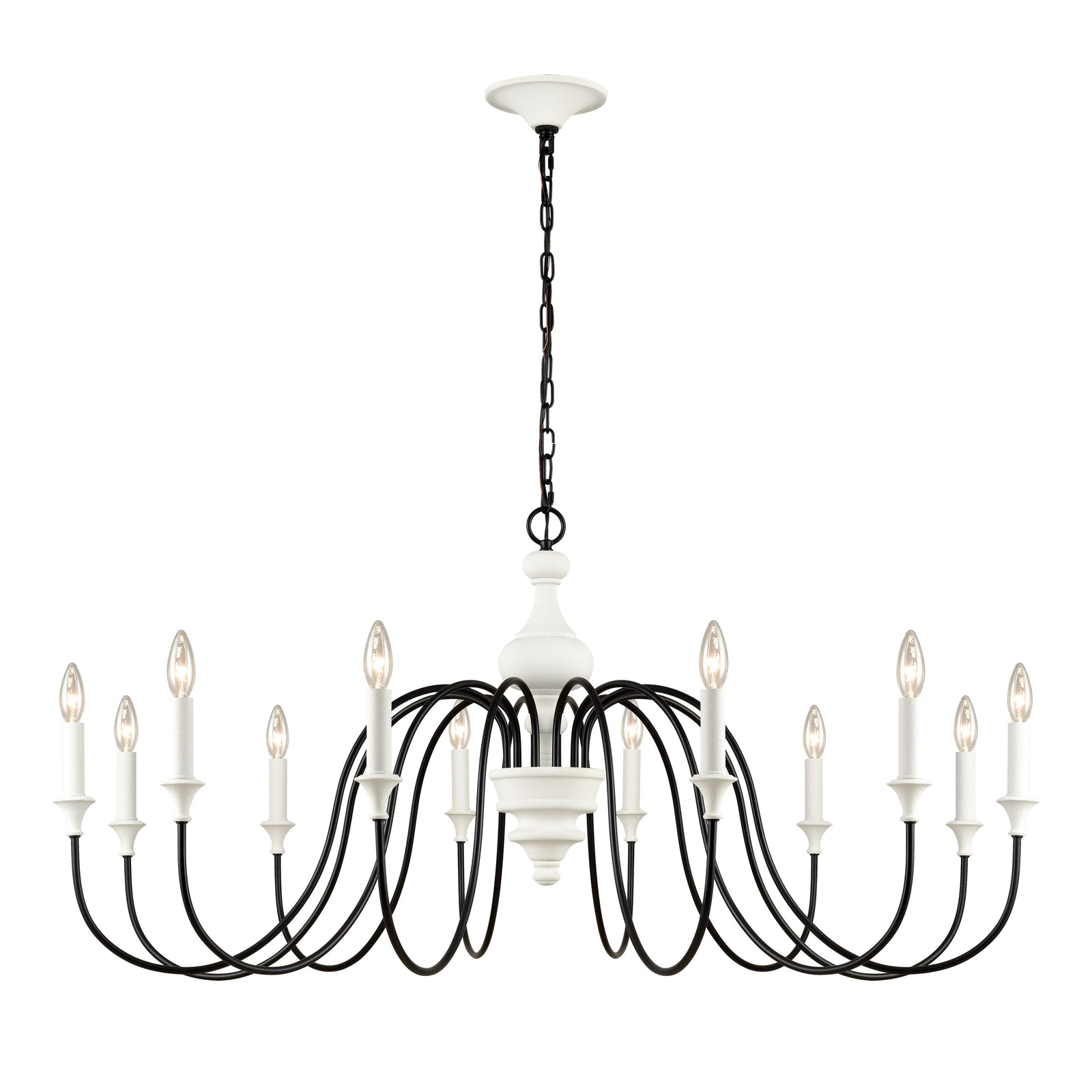 Val de Loire 48'' Wide 12-Light Chandelier - White