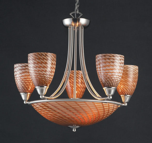Arco Baleno 23'' Wide 8-Light Chandelier - Satin Nickel