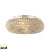 Crystal Ring 13'' Wide 4-Light Semi Flush Mount - Polished Chrome - Includes LED Bulbs