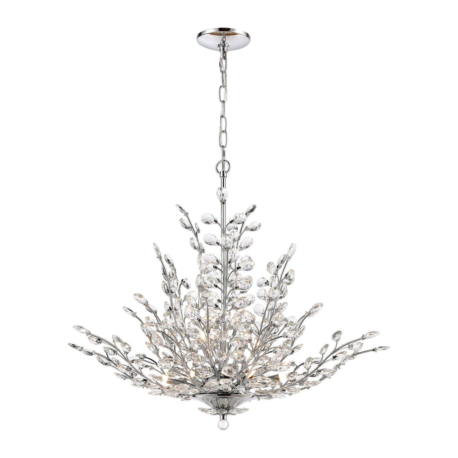 Crystique 30'' Wide 9-Light Chandelier - Polished Chrome