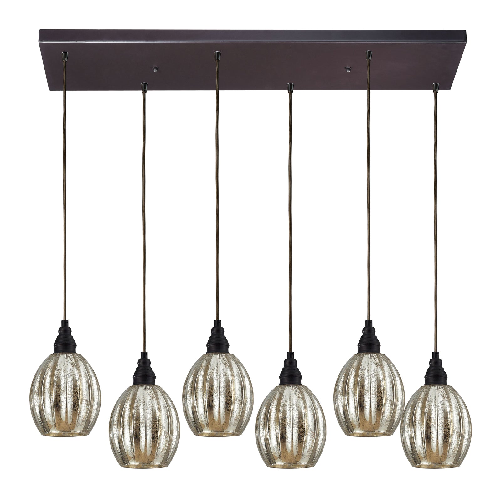 Danica 30'' Wide 6-Light Rectangular Pendant - Oiled Bronze