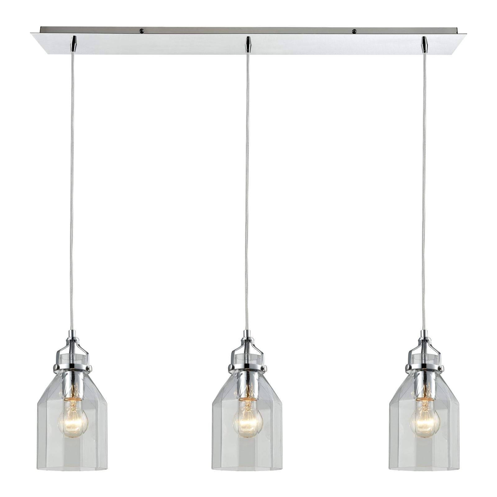 Danica 36'' Wide 3-Light Linear Pendant - Polished Chrome