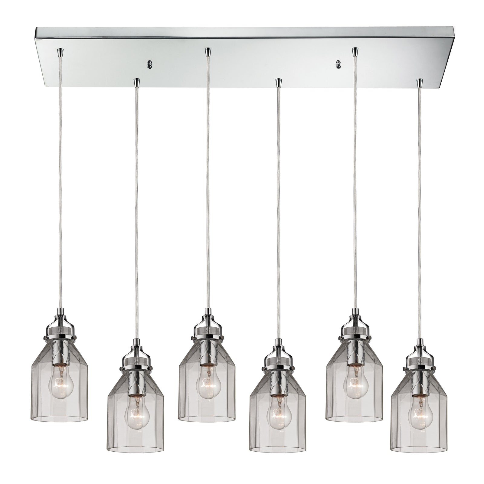 Danica 30'' Wide 6-Light Rectangular Pendant - Polished Chrome