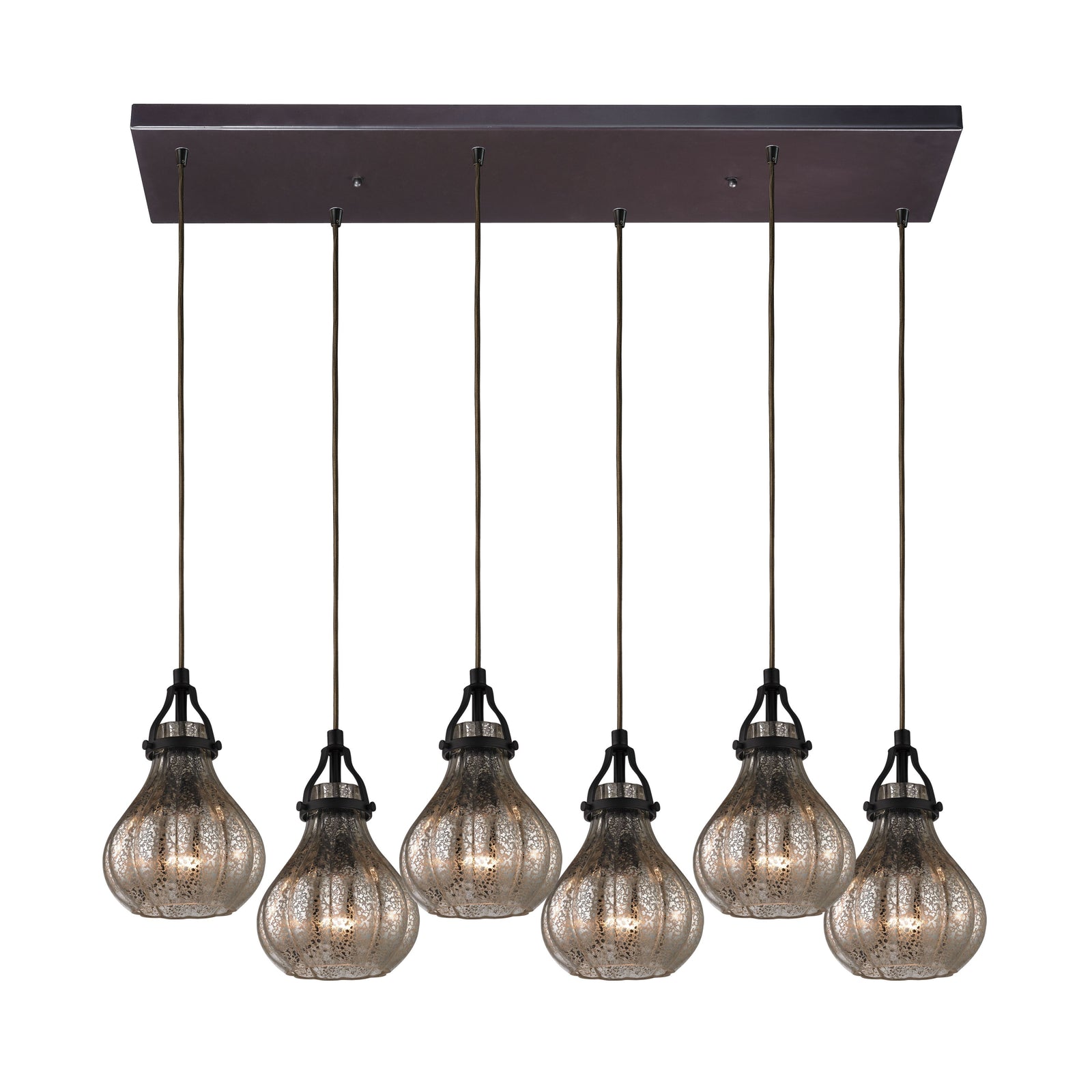 Danica 30'' Wide 6-Light Rectangular Pendant - Oil Rubbed Bronze