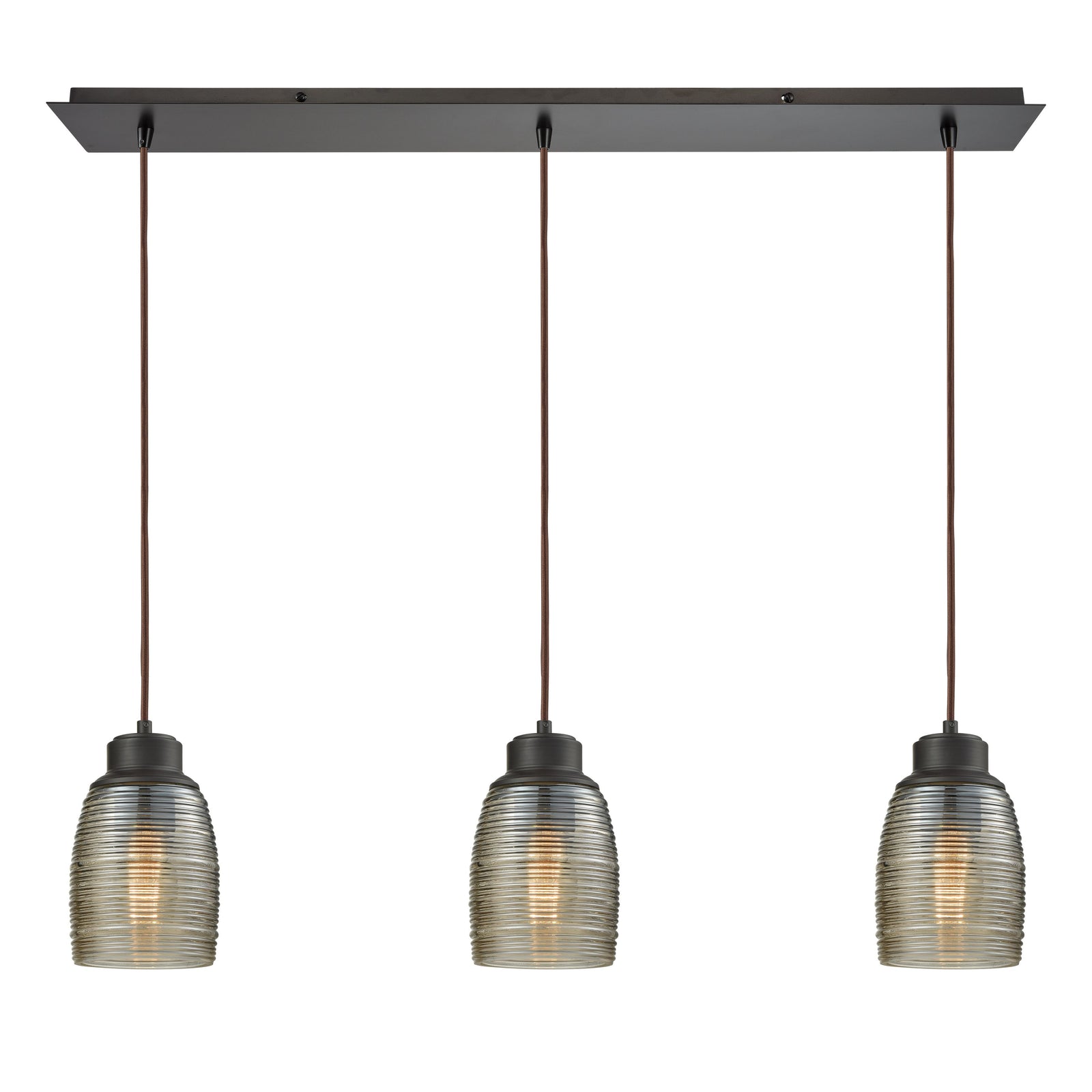Muncie 36'' Wide 3-Light Linear Pendant - Oil Rubbed Bronze