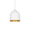Helena 8-in White/Gold 1 Light Pendant