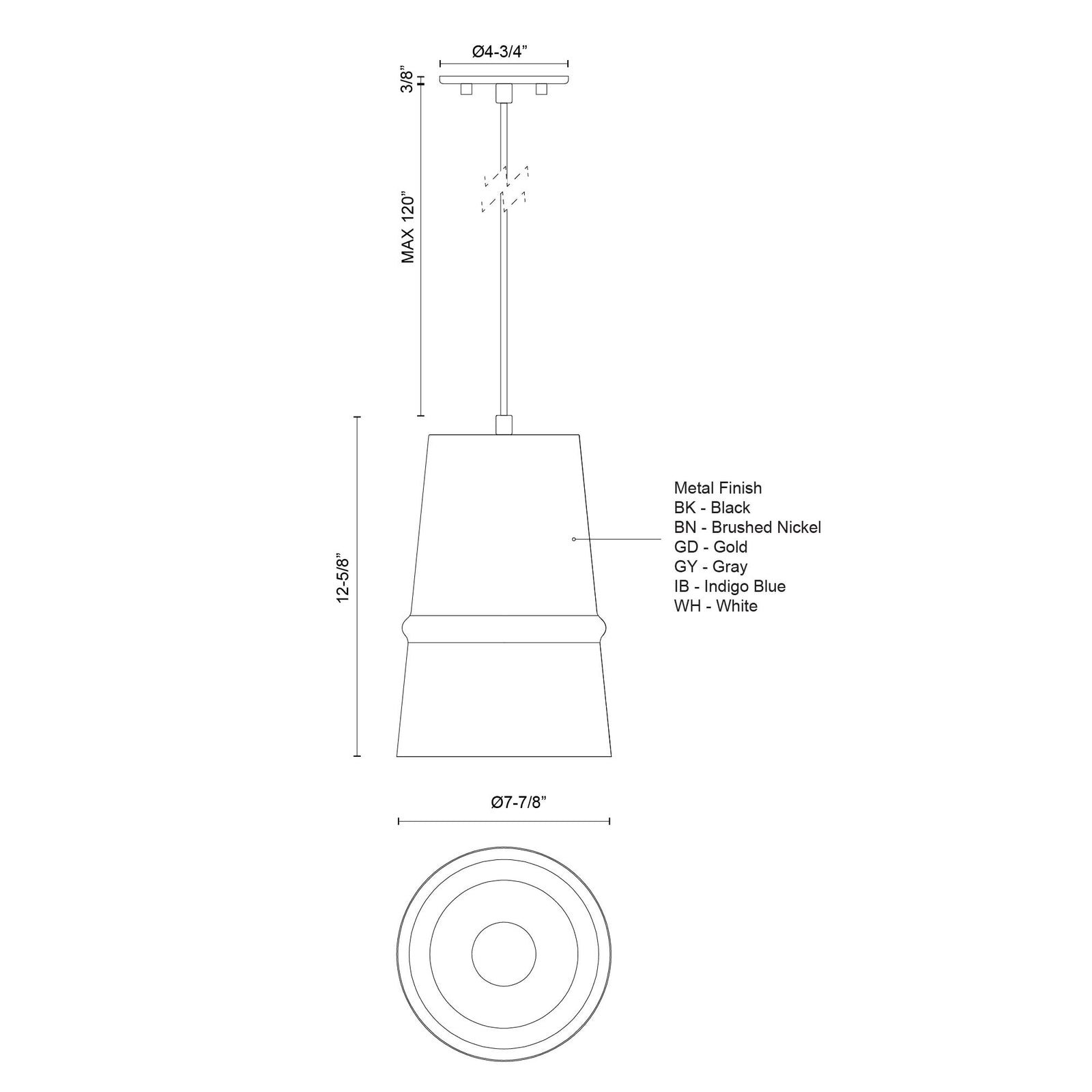 Castor 8-in Black 1 Light Pendant