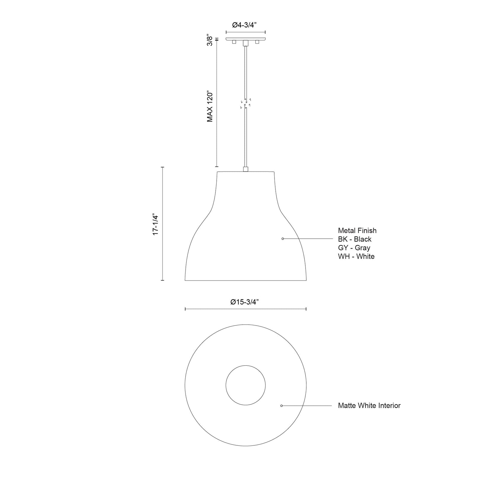 Cradle 16-in Black 1 Light Pendant