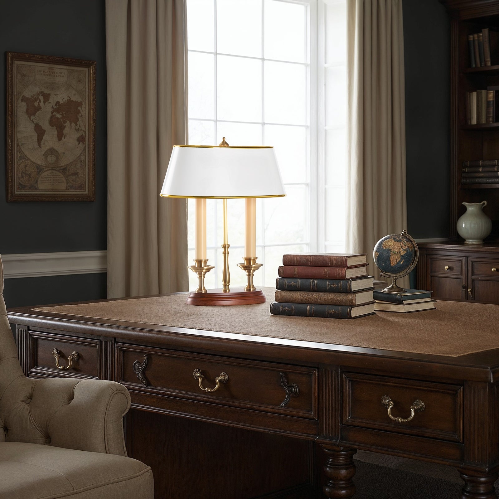 Twin Candle Desk Lamp