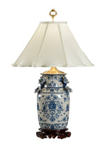 Blue and White Dragon Lamp