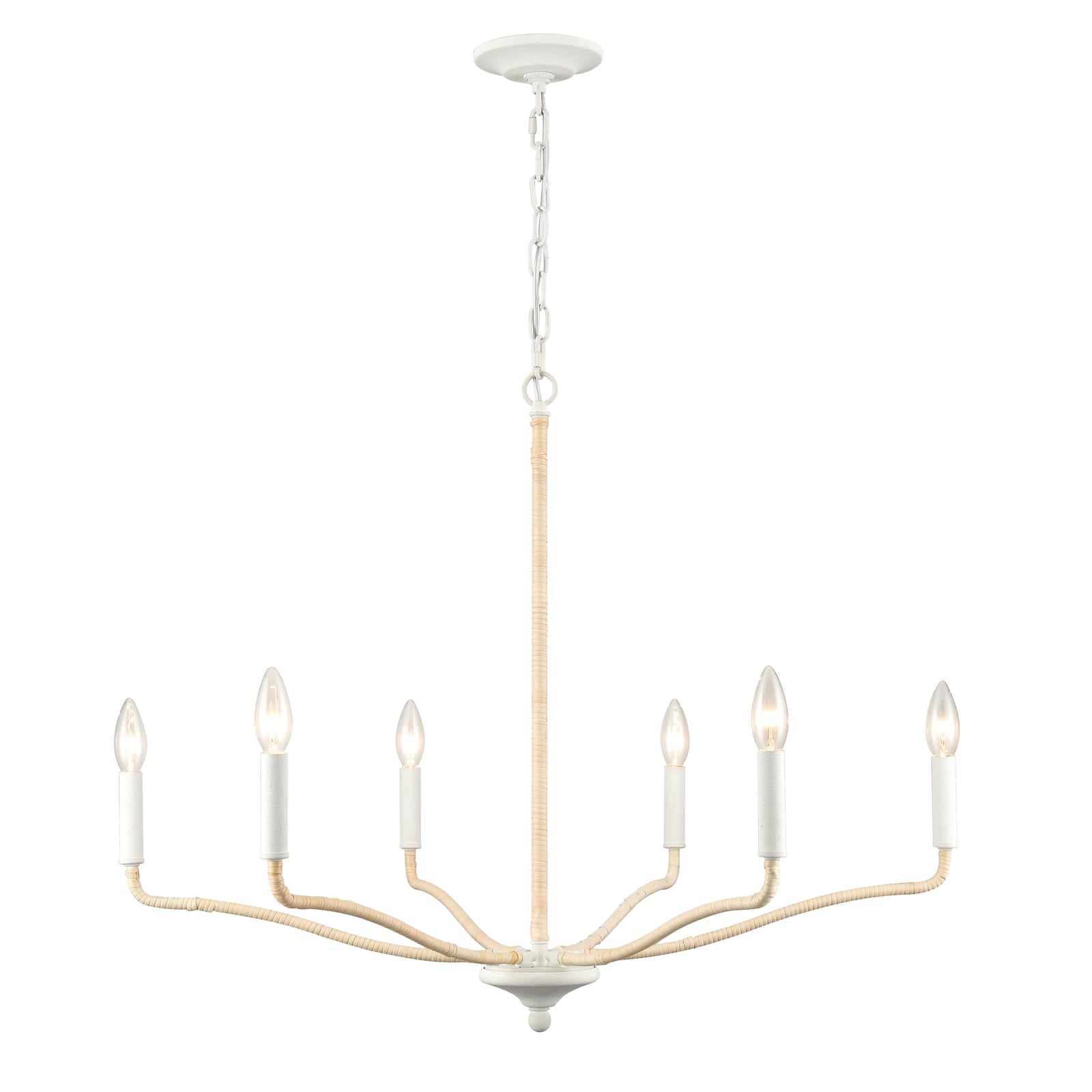 Breezeway 30'' Wide 6-Light Chandelier - White Coral