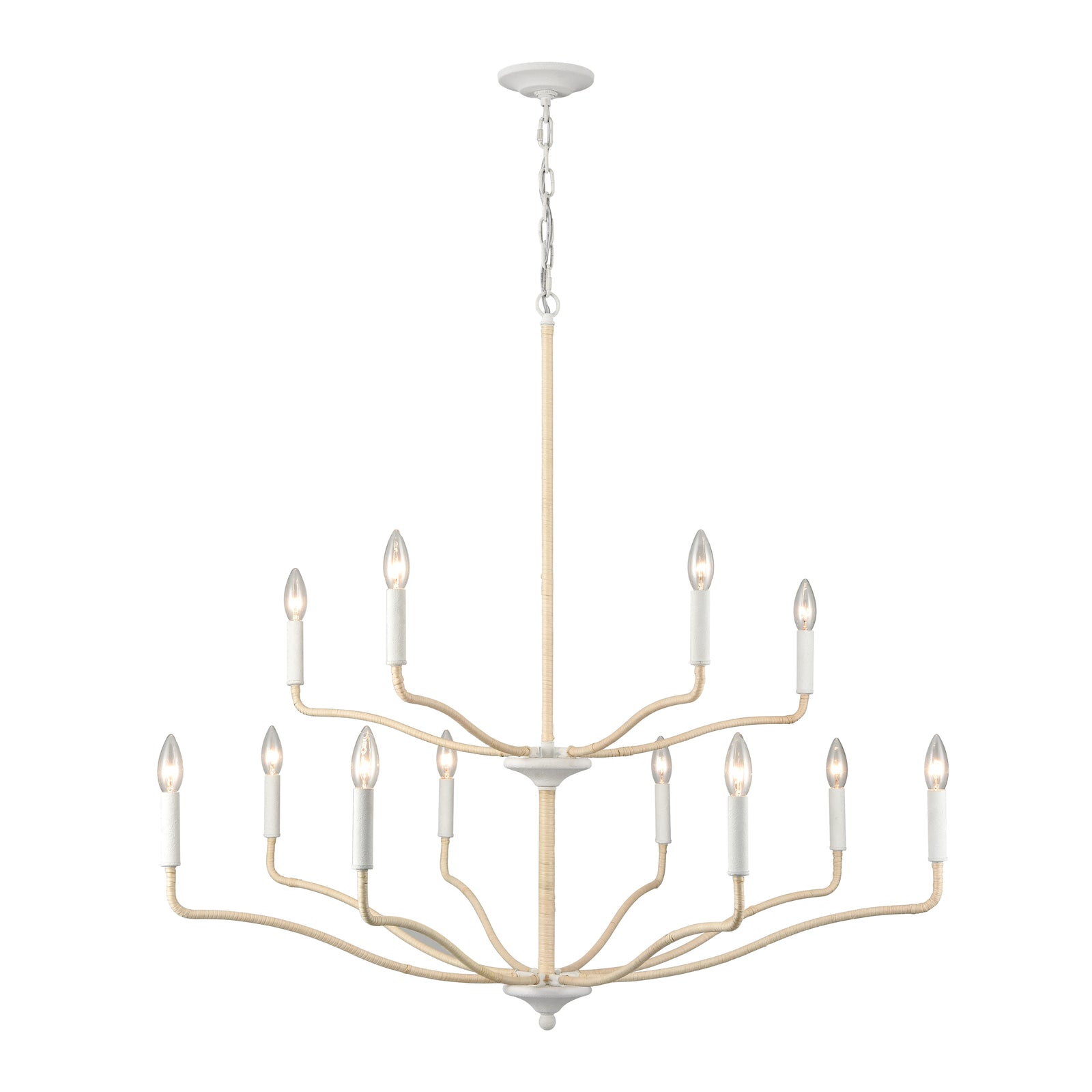 Breezeway 40'' Wide 12-Light Chandelier - White Coral