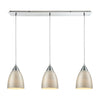 Merida 36'' Wide 3-Light Linear Pendant - Polished Chrome