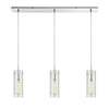 Swirl 36'' Wide 3-Light Linear Pendant - Polished Chrome