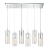 Swirl 32'' Wide 6-Light Rectangular Pendant - Polished Chrome