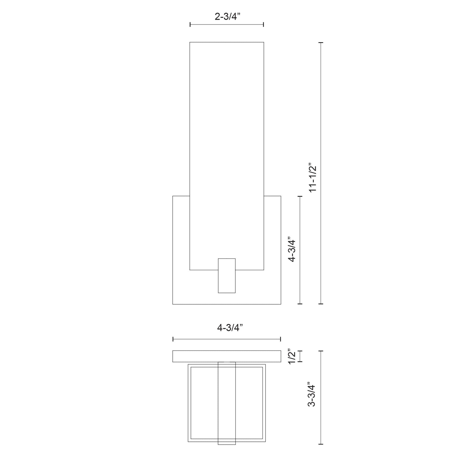 Stratford 12-in Black LED Wall Sconce