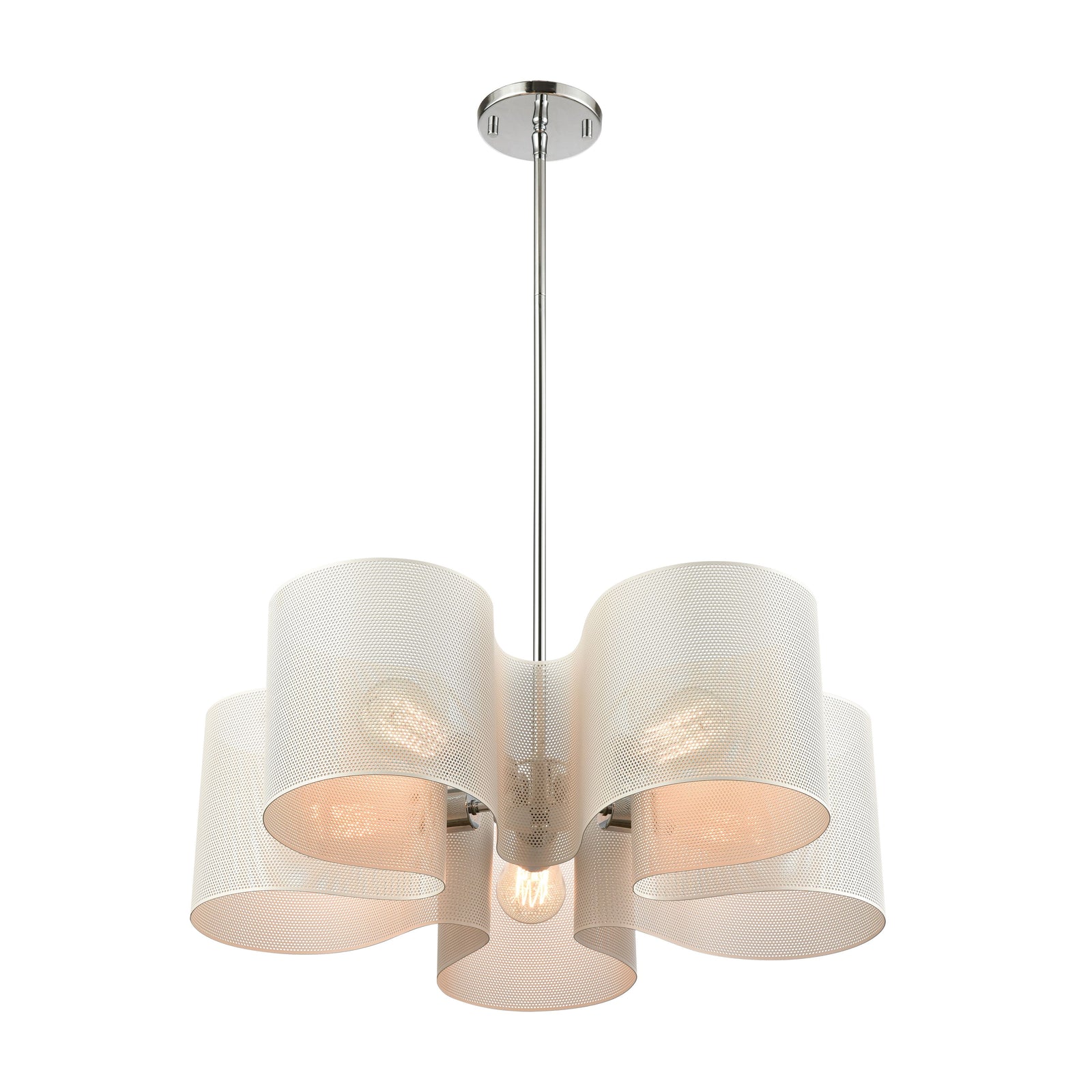 Santa Barbara 24'' Wide 5-Light Chandelier - Polished Chrome with Matte White