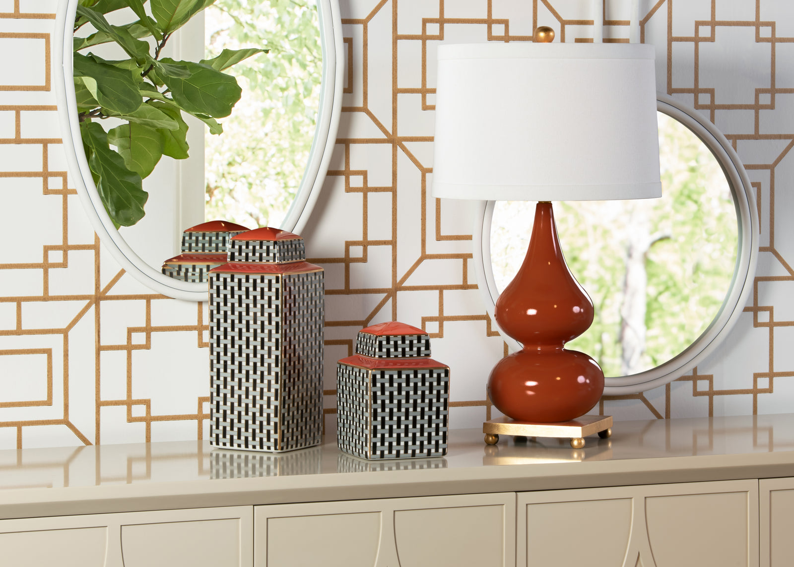 Whitney Lamp - Dark Autumn Orange