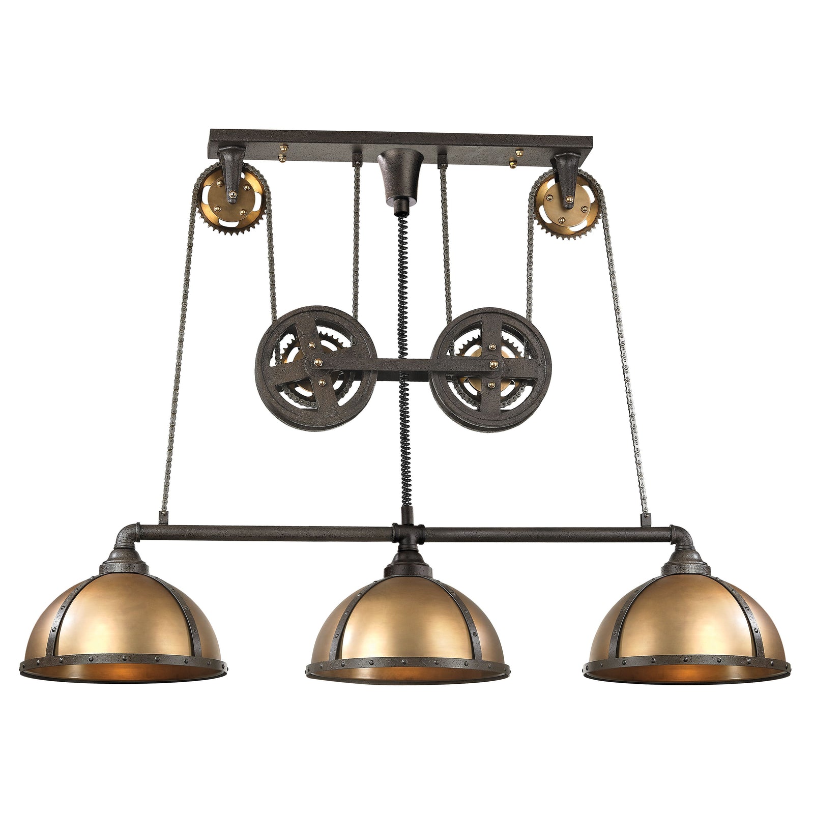 Torque 62'' Wide 3-Light Linear Chandelier - Vintage Rust