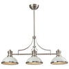 Chadwick 47'' Wide 3-Light Linear Chandelier - Satin Nickel with Gloss White