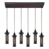 Fulton 30'' Wide 6-Light Rectangular Pendant - Oil Rubbed Bronze