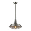 Warehouse Pendant 15'' Wide 1-Light Pendant - Satin Nickel