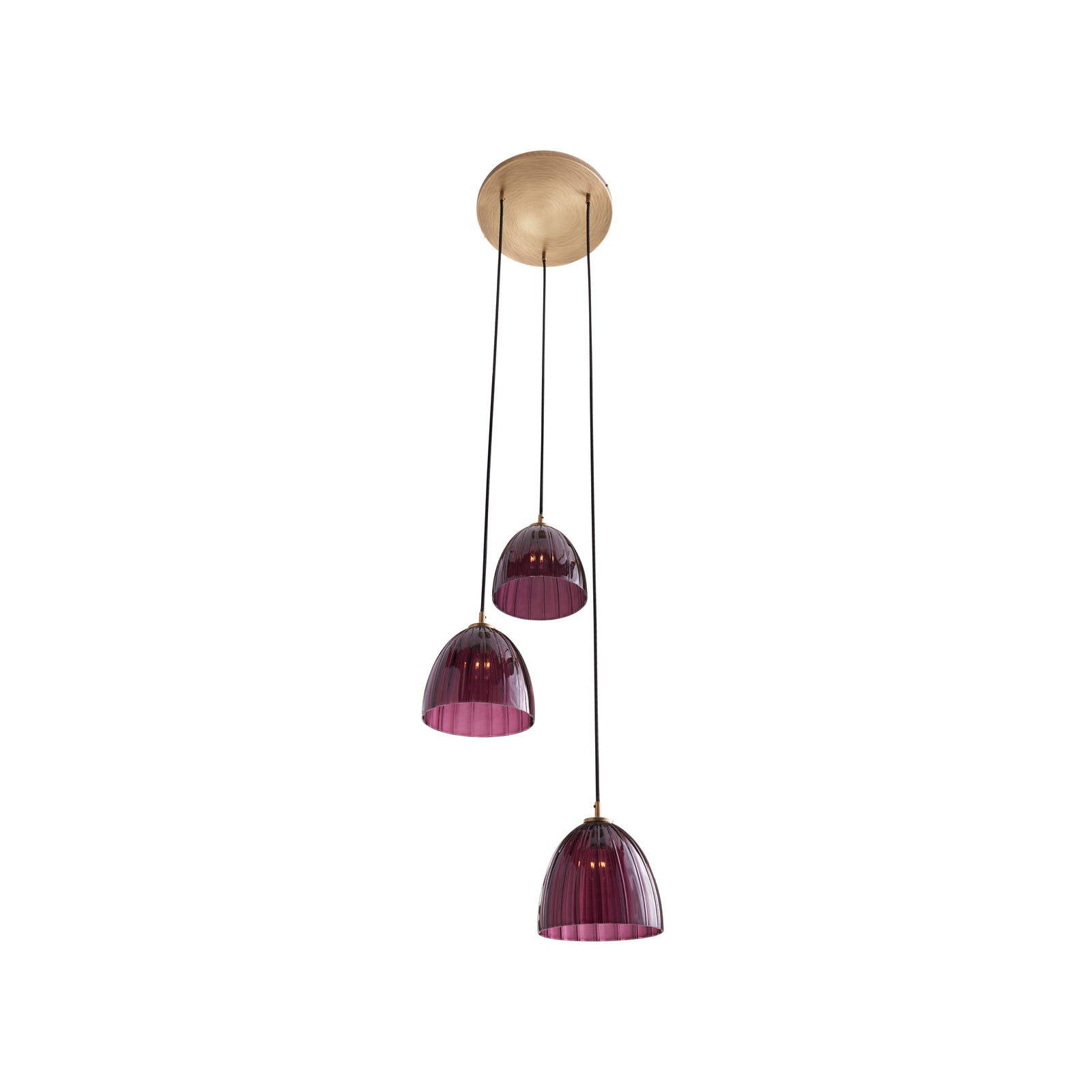 Caterina Triple Pendant - Aubergine