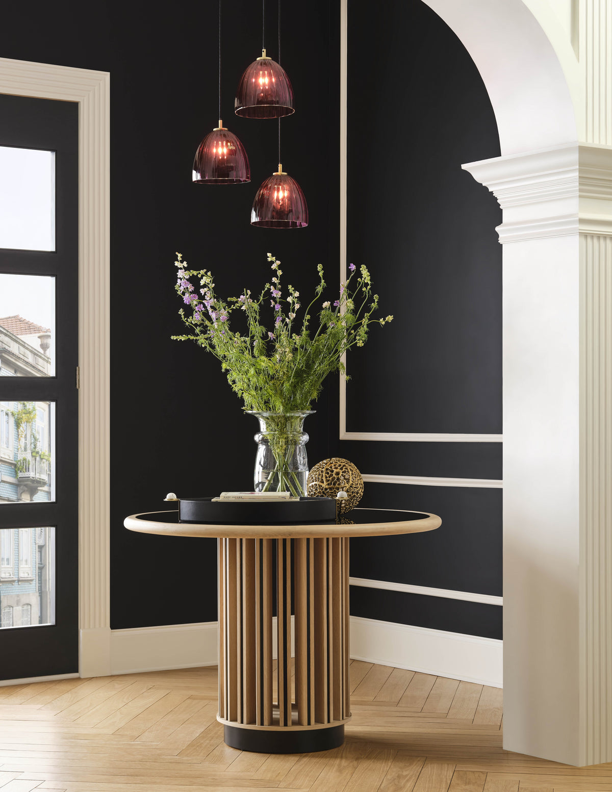 Caterina Triple Pendant - Aubergine