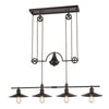 Spindle Wheel 42'' Wide 4-Light Linear Chandelier - Oil Rubbed Bronze