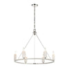 White Stone 30'' Wide 6-Light Chandelier - Polished Nickel