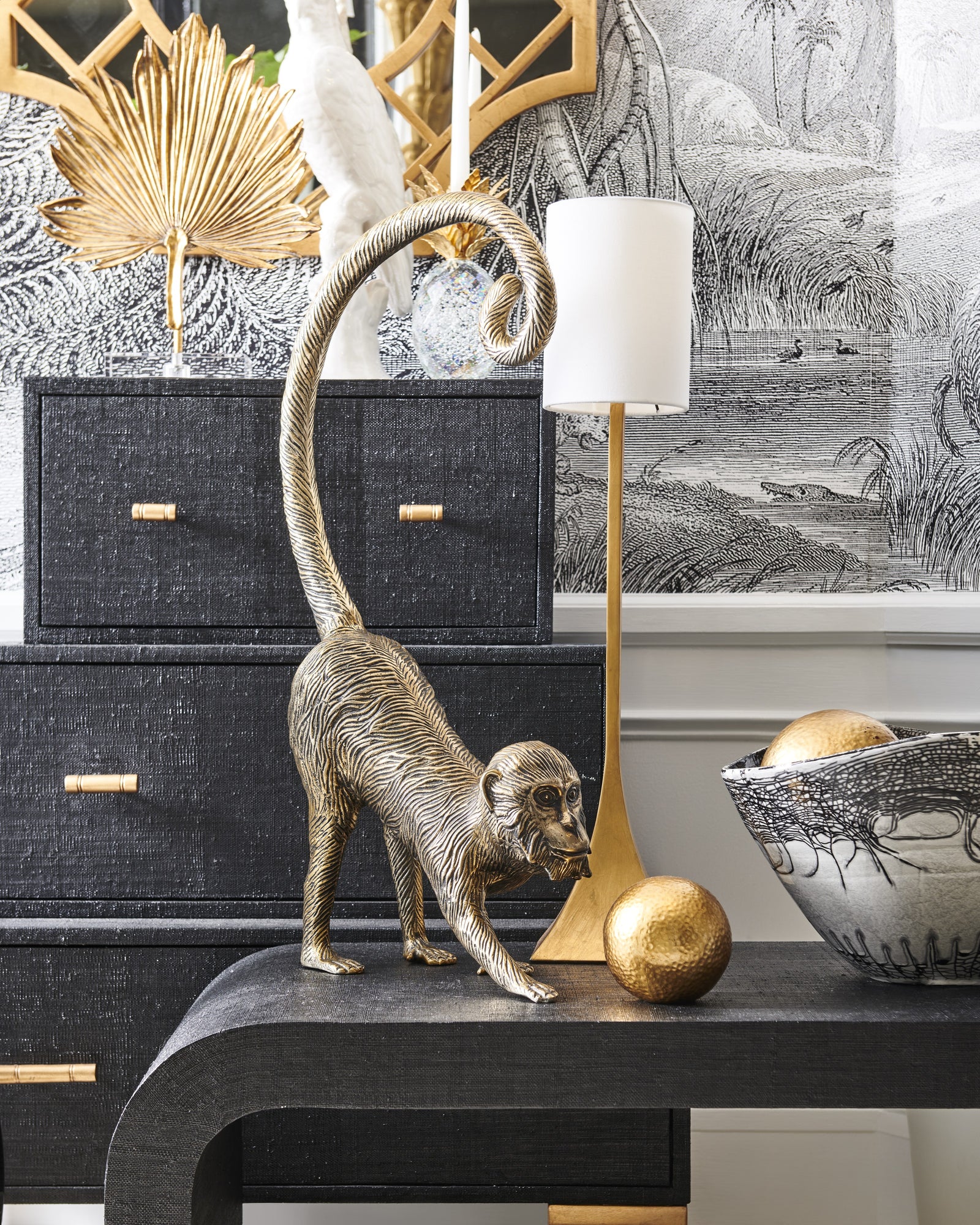 Gold Leaf Buffet Lamp