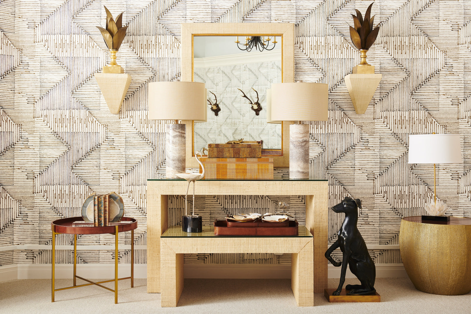Gray Marble Column Lamp