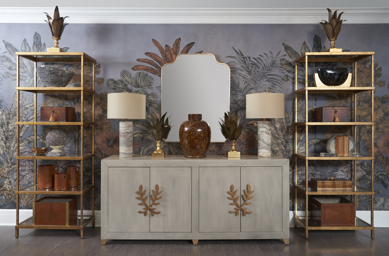 Gray Marble Column Lamp