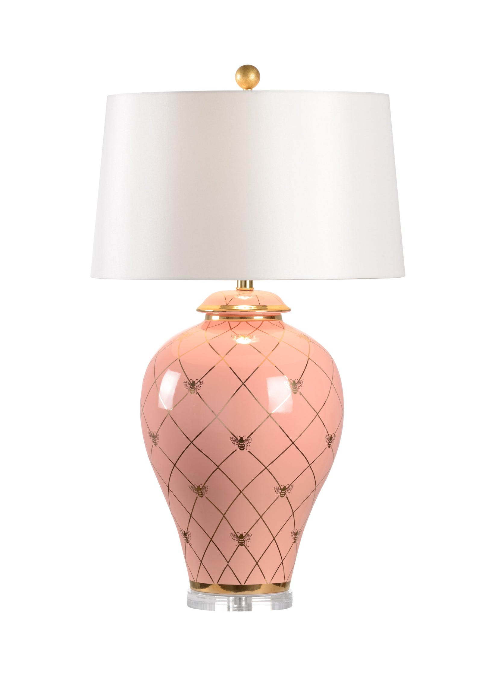 Ginger Jar Lamp - Coral