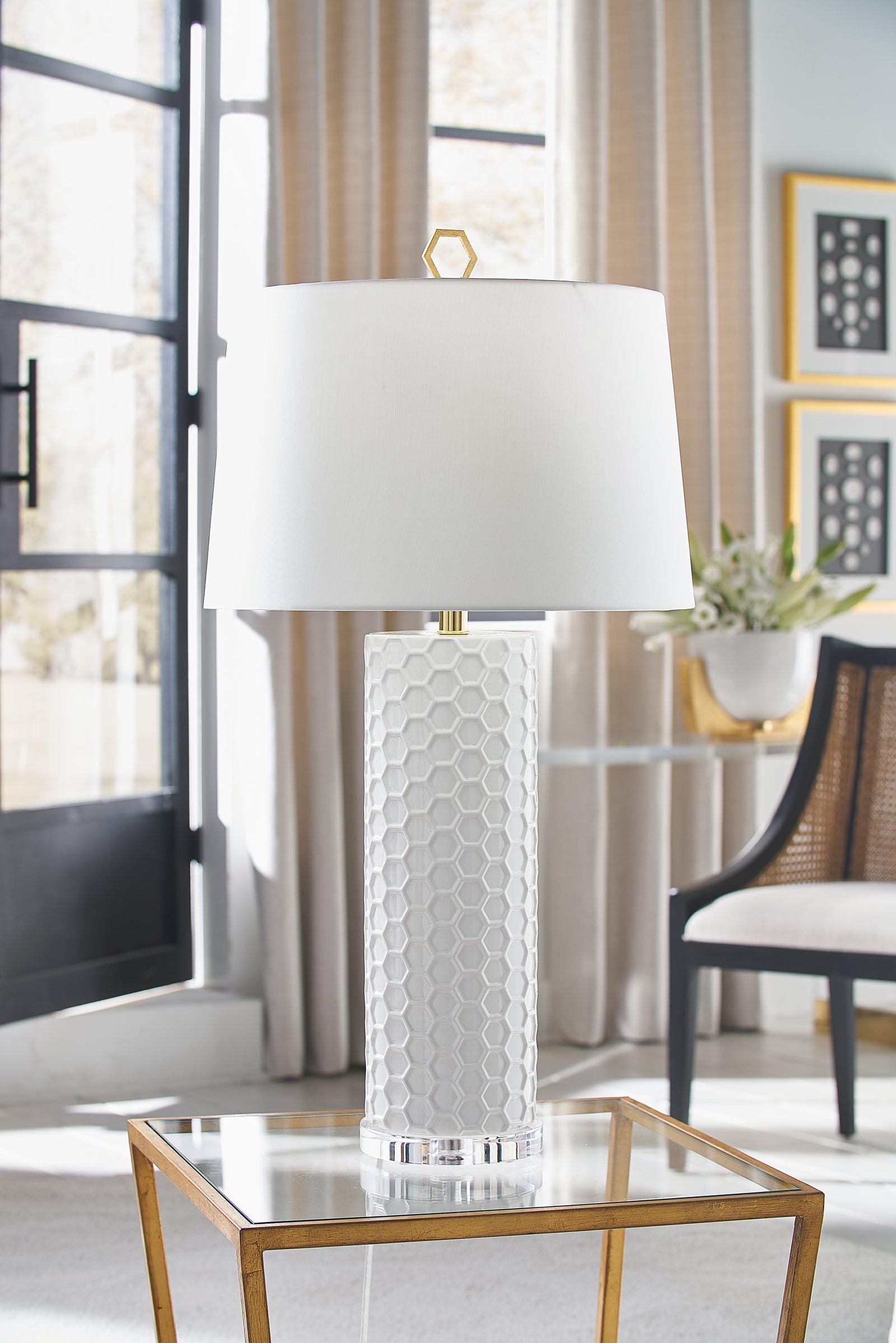 April Honeycomb Lamp - White