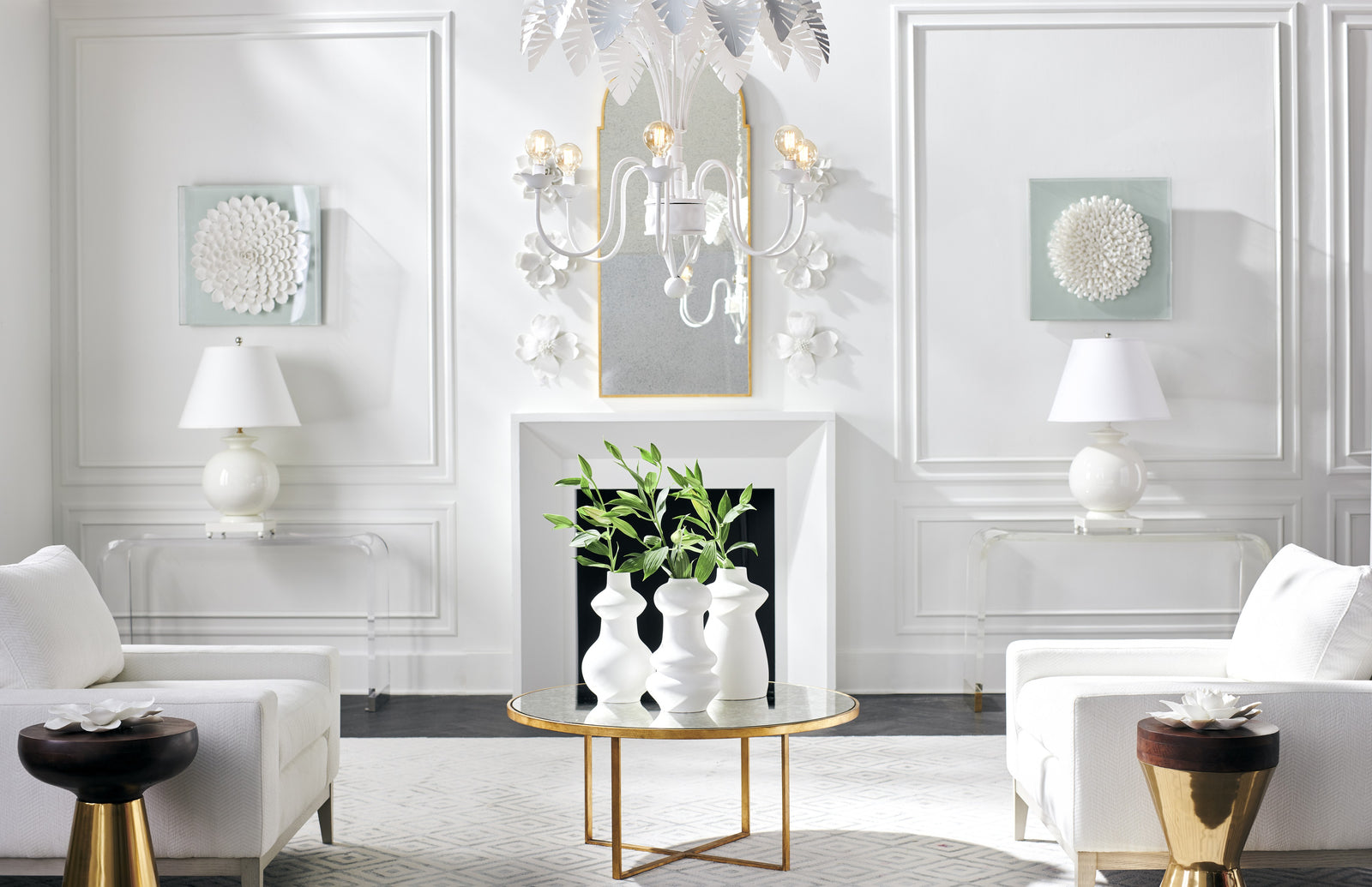 Fern Chandelier - White